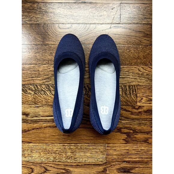 Betabrand Late To The Gate Blue Knit Kitten Heels Blue Women's Size 8 - Picture 7 of 7